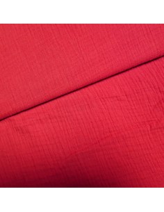 Tissu, Double Gaze, Rouge, Laize 132 cm, 100% Coton 162g/m²