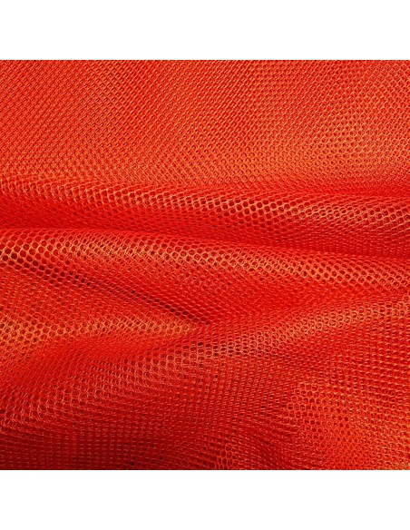 Tissu, Filet Mesh Uni, Rouge Vif, Laize 150 cm, Polyester
