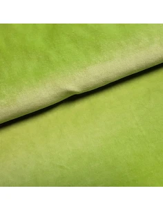 Tissu, Velours Nicky Uni, Vert Pomme, Laize 150 cm, 100% Coton