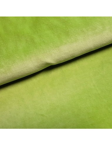 Tissu, Velours Nicky Uni, Vert Pomme, Laize 150 cm, 100% Coton