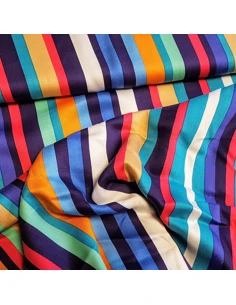 Tissu, Viscose Rayures, Multicolore, Laize 150 cm, 100% Viscose 2