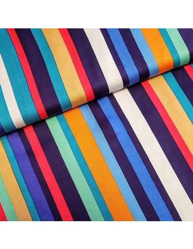 Tissu, Viscose Rayures, Multicolore, Laize 150 cm, 100% Viscose