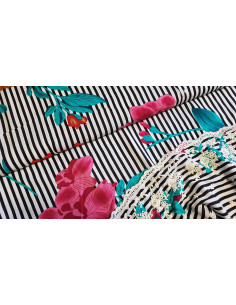 Viscose fleuri base brodé