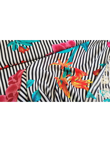 Viscose fleuri base brodé Viscose fleuri base brodé