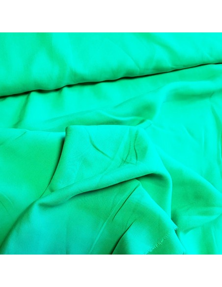 Tissu, Viscose Unie, Vert Émeraude, Laize 150 cm, 100% Viscose