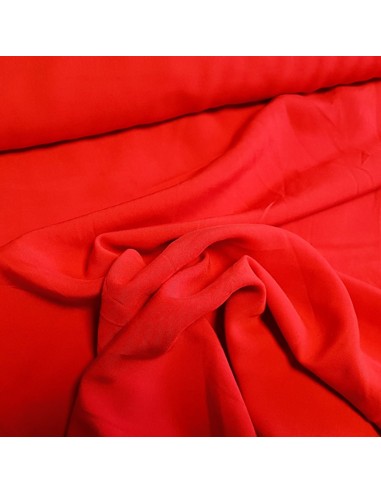 Tissu, Viscose Unie, Rouge Vif, Laize 140 cm, 100% Viscose 120g/m²