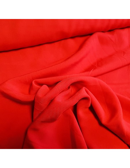 Tissu, Viscose Unie, Rouge Vif, Laize 140 cm, 100% Viscose 120g/m²