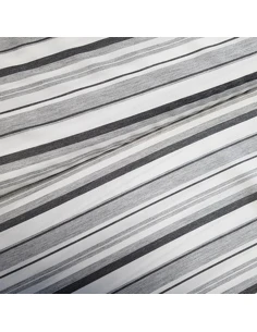 Tissu, Rayures, Blanc et Gris, Laize 150 cm, 72% Viscose 28% Polyester