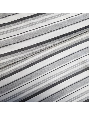 Tissu, Rayures, Blanc et Gris, Laize 150 cm, 72% Viscose 28% Polyester