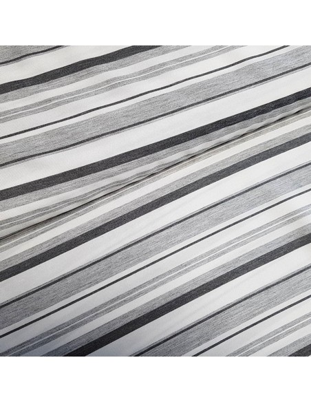 Tissu, Rayures, Blanc et Gris, Laize 150 cm, 72% Viscose 28% Polyester