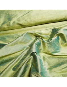 Tissu, Doupion de Soie Irisé, Vert Émeraude, Laize 135 cm, 100% Soie 2