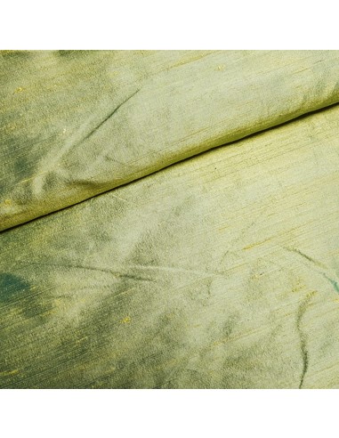 Tissu, Doupion de Soie Irisé, Vert Émeraude, Laize 135 cm, 100% Soie
