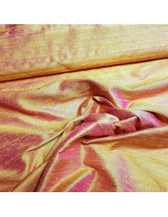 Tissu, Aspect Doupion, Orange Cuivré Irisé, Laize 135 cm, 100% Polyester 2