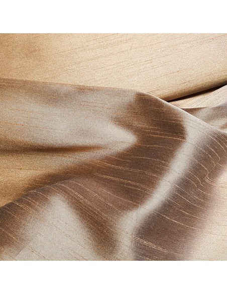 Tissu, Taffetas Imitation Doupion, Marron, Laize 150 cm, 100% Polyester