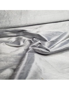 Tissu, Doupion de Soie Irisé, Argenté, Laize 135 cm, 100% Soie 2