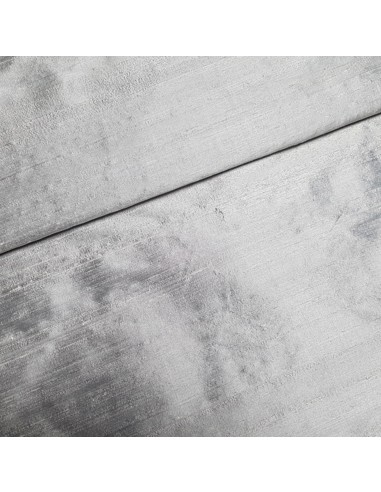 Tissu, Doupion de Soie Irisé, Argenté, Laize 135 cm, 100% Soie