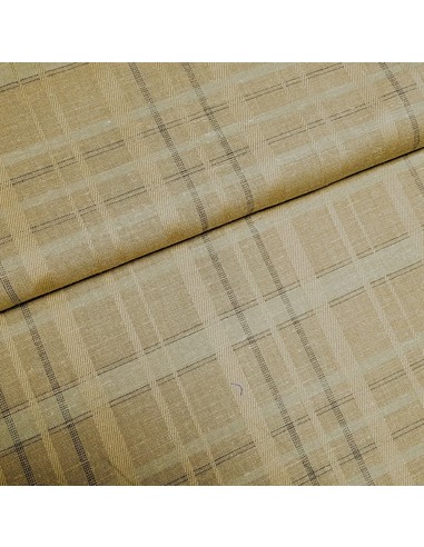 Tissu, Lin Rayé, Vert Kaki, Laize 150 cm, 50% Lin 50% Polyester