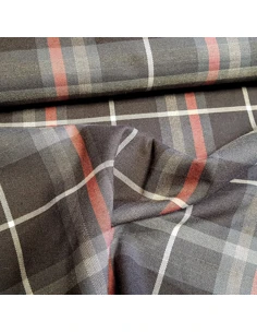 Tissu, Tartan Écossais à Carreaux, Gris Anthracite, Laize 150 cm, Polyester Viscose Spandex 2