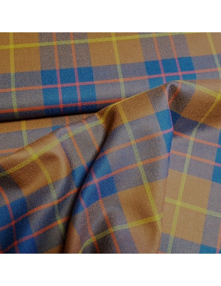 Tissu, Tartan Écossais Classique, Marron Chaud et Carreaux, Laize 150 cm, Lainage et Polyester