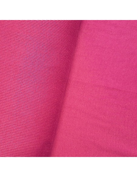 Tissu, Bord-côte tubulaire, Rose fuchsia, Laize 27 cm, Coton/Élasthanne