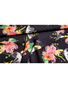 Microfibre stretch fleurs et papillons 2