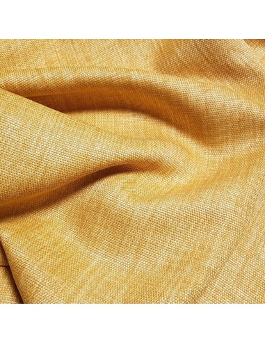 Tissu, Flammé Panama, Jaune Moutarde, Laize 140 cm, Tissu d'Ameublement Polyester 300g/m²
