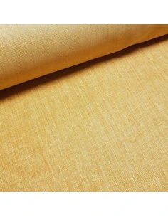 Tissu, Flammé Panama, Jaune Moutarde, Laize 140 cm, Tissu d'Ameublement Polyester 300g/m²