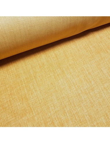 Tissu, Flammé Panama, Jaune Moutarde, Laize 140 cm, Tissu d'Ameublement Polyester 300g/m²