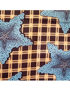 Tissu, Wax Motifs Africains, Saumon, Laize 110 cm, 100% Coton 2