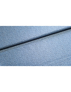 Popeline coton pois bleu jeans