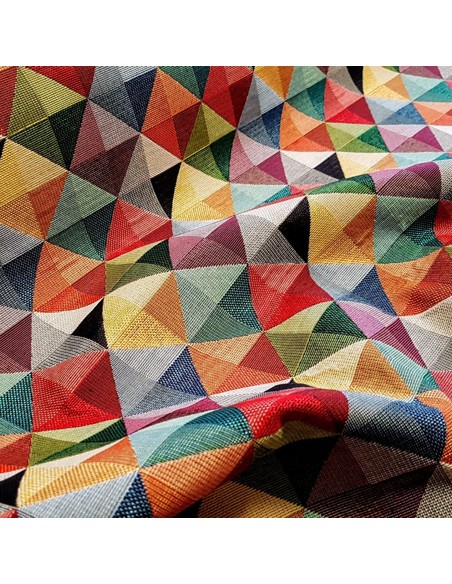 Tissu, Jacquard Gobelin Diamants, Multicolore, Laize 140 cm, Coton Mélangé 425g/m²