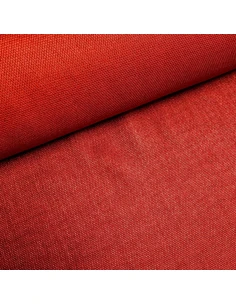 Tissu, Flammé Panama, Rouge Hermès, Laize 140 cm, Polyester d'Ameublement 300g/m²