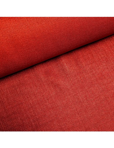 Tissu, Flammé Panama, Rouge Hermès, Laize 140 cm, Polyester d'Ameublement 300g/m²
