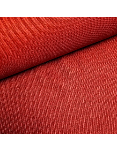 Tissu, Flammé Panama, Rouge Hermès, Laize 140 cm, Polyester d'Ameublement 300g/m²