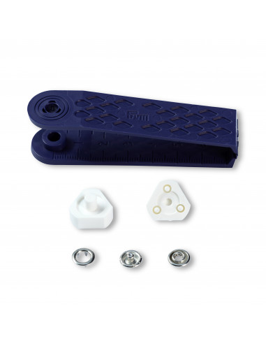 Bouton pression sans couture « Jersey », anneau denté, 8mm, argent