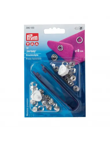 Bouton pression « Jersey » Prym 8 mm argent | Zephyr Tissus