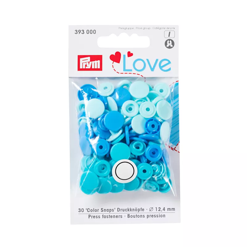Bouton pression Color Snaps, Prym Love, 12,4mm, bleu