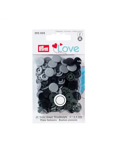 Bouton pression Color Snaps, Prym Love, 12,4mm, gris