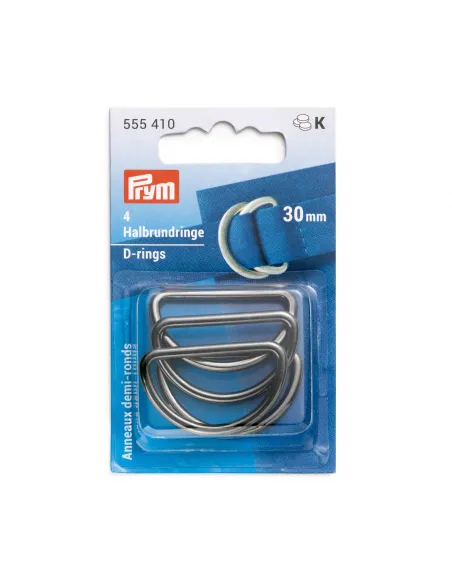 Anneau demi-rond Prym 30 mm gris foncé acier | Zephyr Tissus
