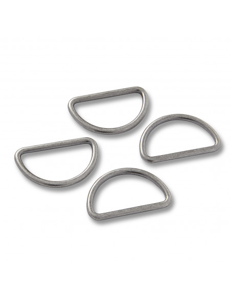 Anneaux demi-ronds, 30mm, argent antique