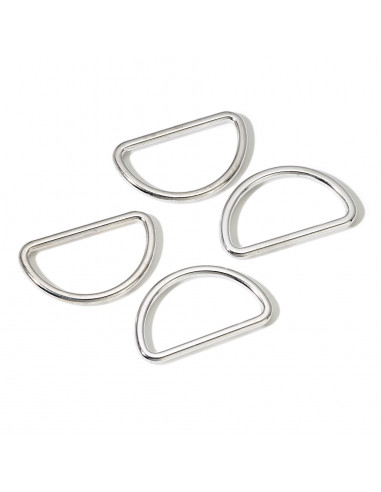 Anneaux demi ronds, 30mm, argent