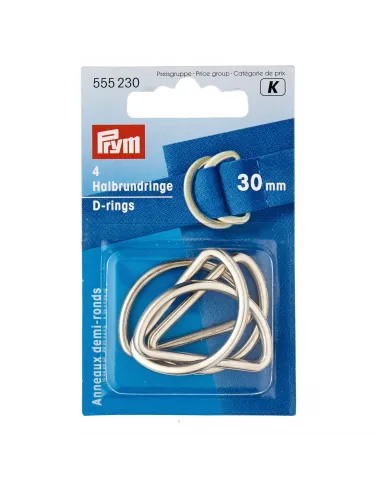 Anneaux demi-ronds Prym 30 mm argent | Zephyr Tissus