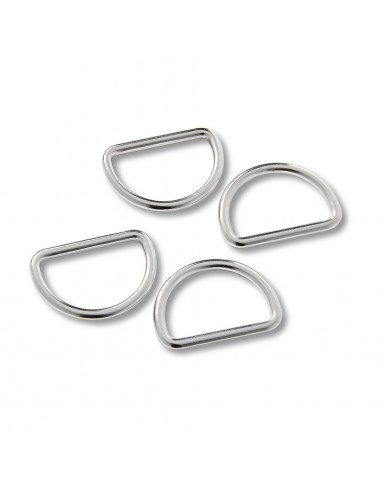 Anneaux demi-ronds, 25mm, argent