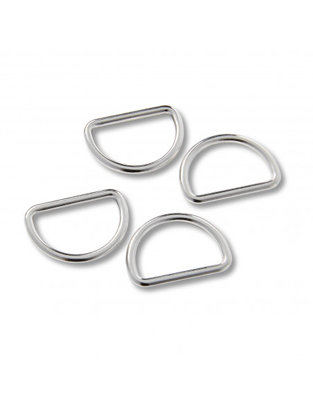 Anneaux demi-ronds, 25mm, argent