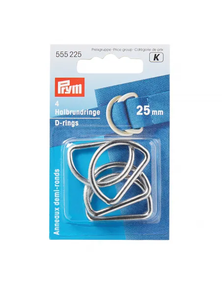 Anneau demi-rond Prym 25 mm Argent | Zephyr Tissus