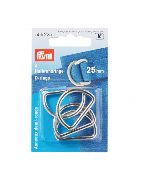 Anneaux demi-ronds, 25mm, argent
