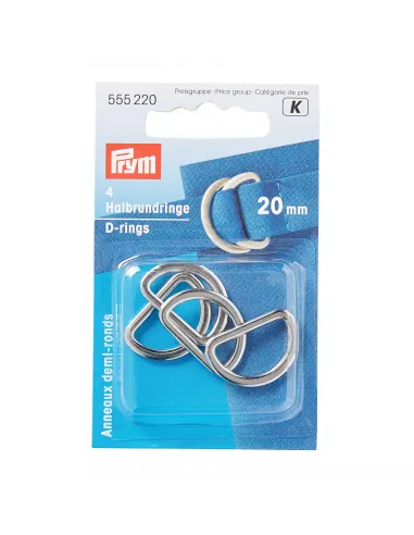 Anneaux demi-ronds Prym 20 mm argent | Zephyr Tissus
