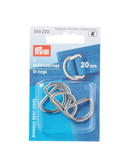 Anneaux demi-ronds Prym 20 mm argent | Zephyr Tissus