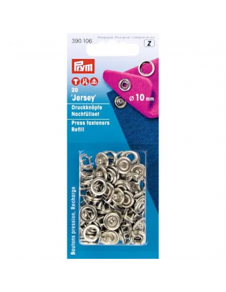 Recharge boutons pression Jersey Prym 10 mm | Zephyr Tissus