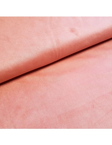 Tissu, Suédine Stretch, Rose Saumon, Laize 150 cm, 95% Polyester 5% Spandex
